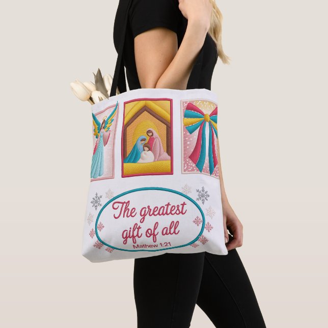 Stickerei-Design für Weihnachten – Engel Tasche (Von Nahem)