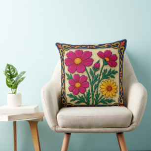 Stickerei Floral Luxury Folklore Art Style Kissen