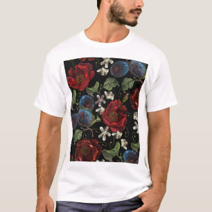 Stickerei Florals: Renaissance Nahtloses Muster T-Shirt