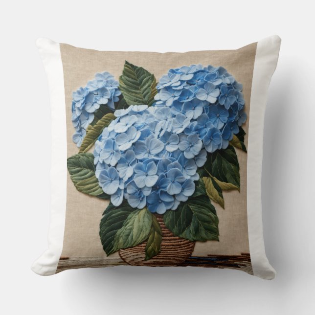 Stickerei Hydrangea Kissendesign Kissen (Vorderseite)