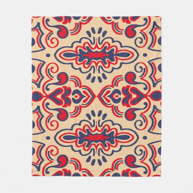 Stickerei: Ikat-Stoffmuster Fleecedecke (Vorderseite)