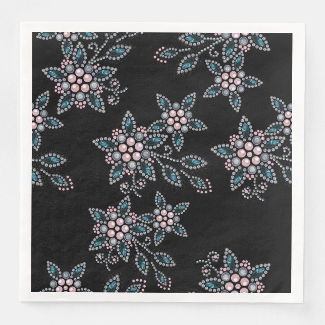 Stickerei mit Perlen und Perlen. Serviette (Vorderseite)