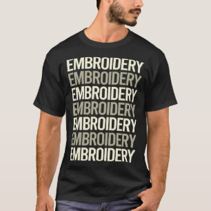 Stickerei mit weißem Text T-Shirt