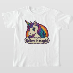 Stickerei Mythisches Einhorn Magisches gehörntes T T-Shirt