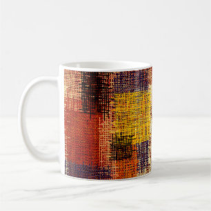 Stickerei - nahtloser Ziergegenstand. Farbige Lini Kaffeetasse