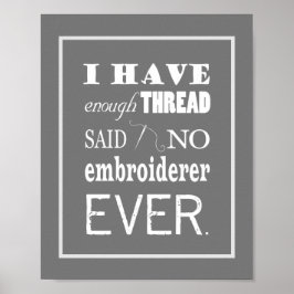 Stickerei nicht genug, Thread Craft Room dunkel Poster
