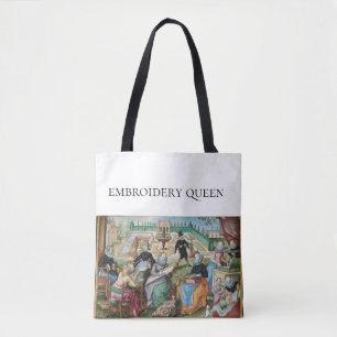 Stickerei Queen Vintag Painting Scene Tasche