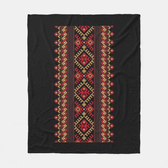 Stickerei Ukraine Vyshyvanka Print Ethnic Muster Fleecedecke (Vorderseite)