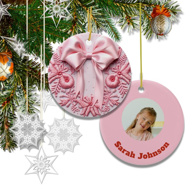 Stickereieffekt Weihnachtsbäume Eigener Name des F Keramik Ornament (Von Creator hochgeladen)