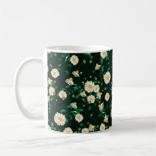 Stickereien Blume und Blätter nahtlos. Im Kaffeetasse