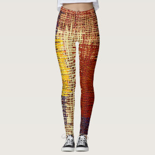 Stickereien, farbige Linien, böhmischer Stil Leggings