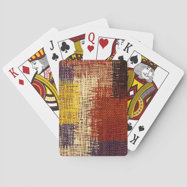 Stickereien, farbige Linien, böhmischer Stil Spielkarten (Rückseite)