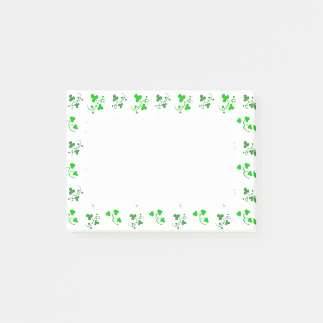 Stickereien für das grüne Kleeblatt Post-it Klebezettel (Vorderseite)