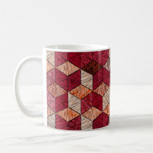 Stickereien mit Hexagons: Bohemisches Patchwork Pr Kaffeetasse