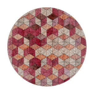 Stickereien mit Hexagons: Bohemisches Patchwork Pr Schneidebrett