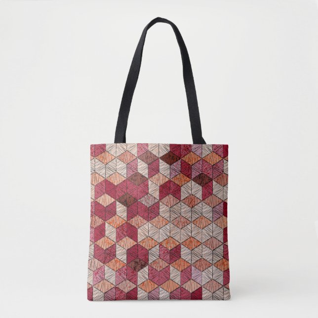 Stickereien mit Hexagons: Bohemisches Patchwork Pr Tasche (Vorderseite)