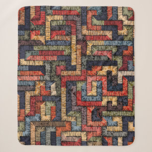 Stickereien nahtlos geometrisch. ethnisch und sherpadecke
