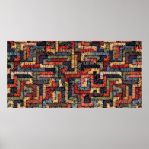 Stickereien nahtlos geometrischer Muster. ethnisch Poster