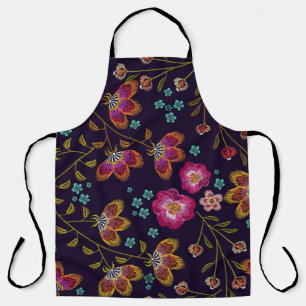 Stickereien von Blume: nahtlose Modemuster Schürze