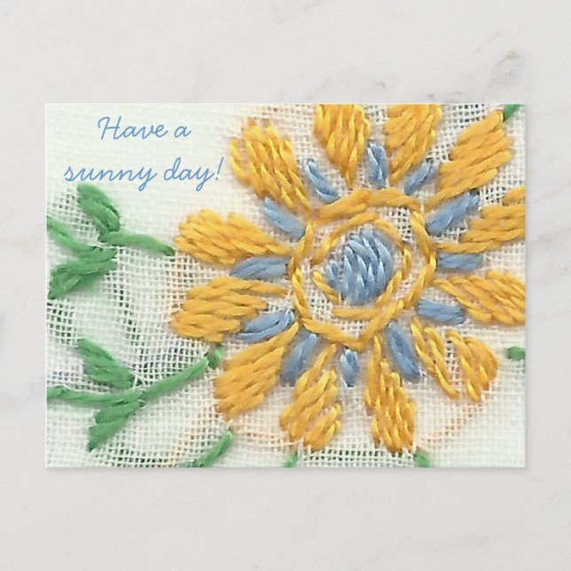 Stickereien von Daisy Postcard Postkarte (Vorderseite)