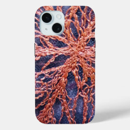 Stickereikunst aus gebranntem Orangenindigo Case-Mate iPhone Hülle
