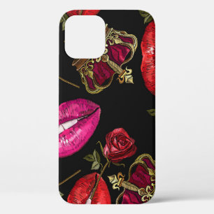 Stickereilippen, Rose, Kronennahtlos. Case-Mate iPhone Hülle