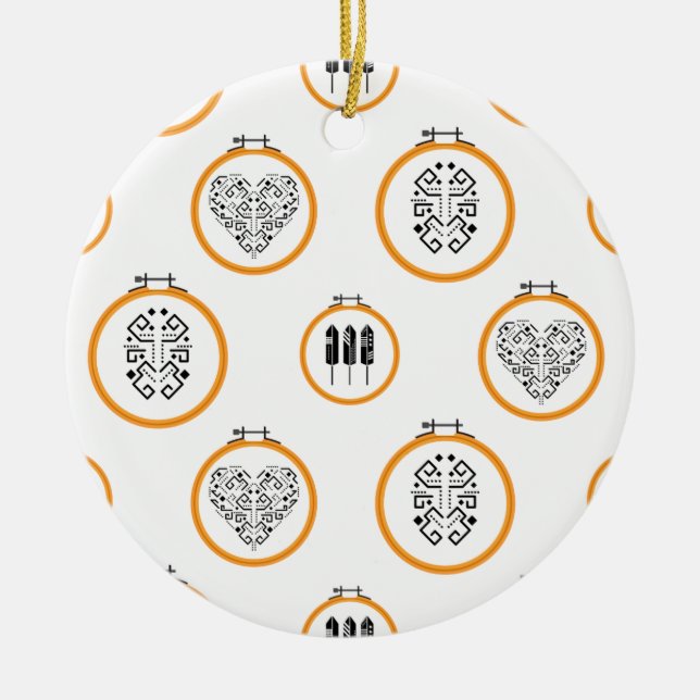 Stickereirahmen für Needlepoint Keramik Ornament (Vorne)