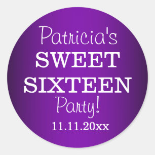 Stickers 16 Partie Sweet élégant : Métallic violet