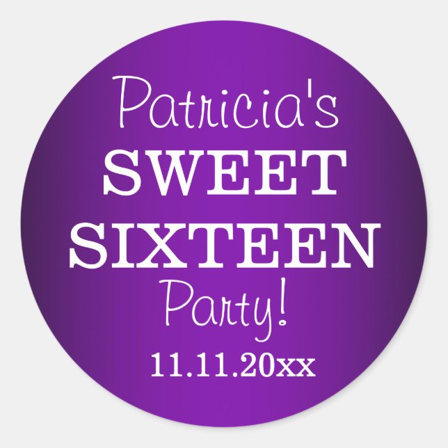 Stickers 16 Partie Sweet élégant : Métallic violet (Devant)