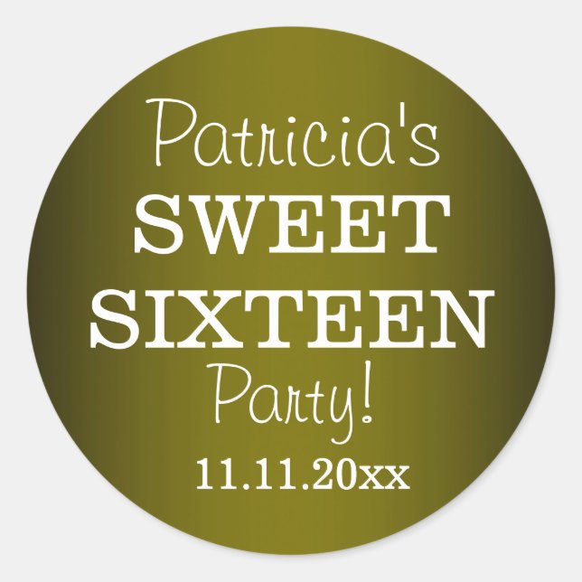 Stickers 16 Soirée Stylish : Metallic Green (Devant)