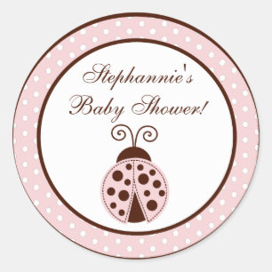 Stickers 20 - 1,5" Favor Pink Ladybug