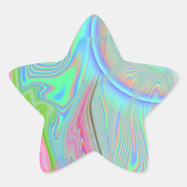Stickers 2.0 étoiles psychédélique (20 par feuille (Devant)