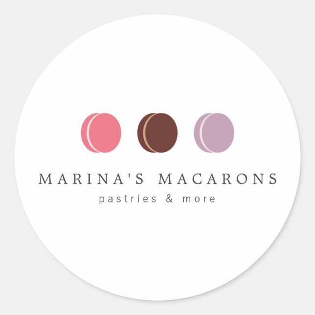 Stickers 3 ronds MACARON TRIO EN FRANÇAIS (Devant)