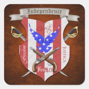 Stickers 4 juillet Patriotique Freedom Crest