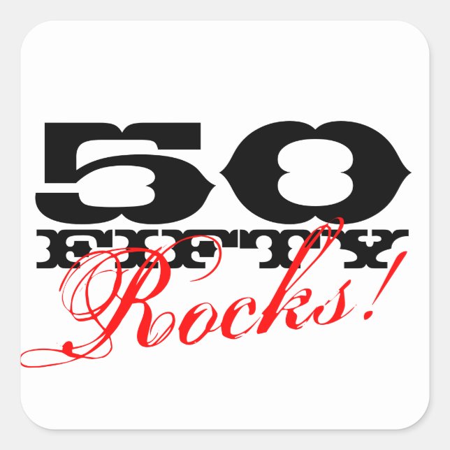 stickers 50e anniversaire | 50 Rochers ! (Devant)