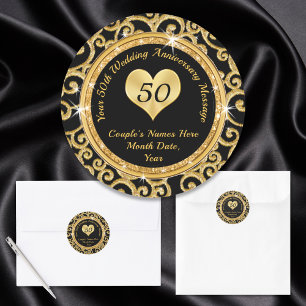 Stickers 50e anniversaire Black et Gold personnali