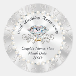 Stickers 60e Anniversaire pour Favors, Enveloppes