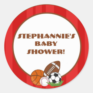 Stickers 6 - 3" Favor All Star Red