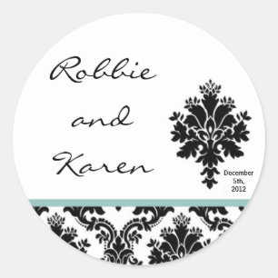 Stickers 6 - 3" Favoriser Black Damask Lace