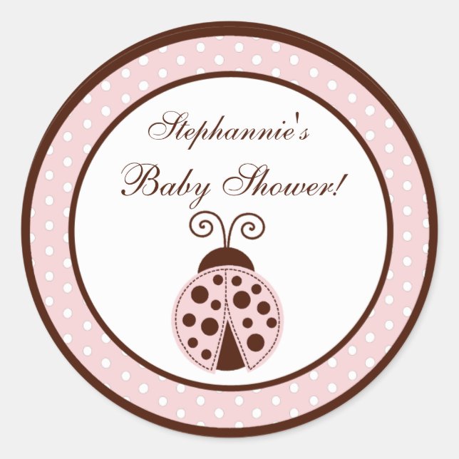 Stickers 6 - 3" Favoriser Pink Ladybug (Devant)