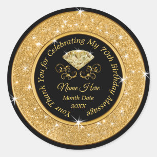 Stickers 70e Anniversaire Black and Gold