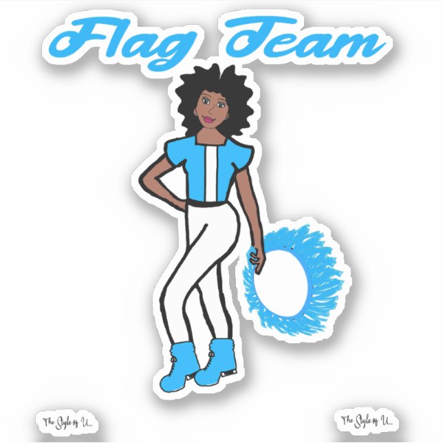 Stickers à anneaux de l'équipe du drapeau ( bleu 2 (Devant)