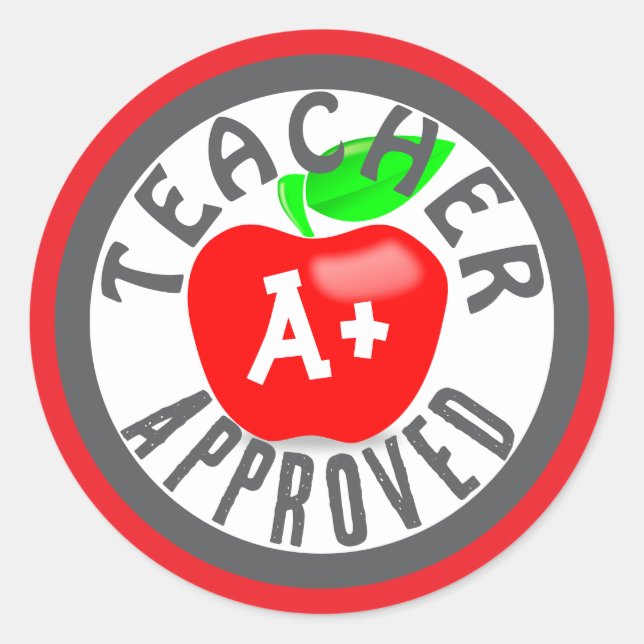 Stickers A+ Approuvés par l'enseignant (Devant)