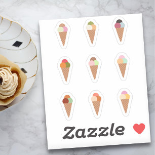 Stickers à cône de crème glacée Triple Scoops