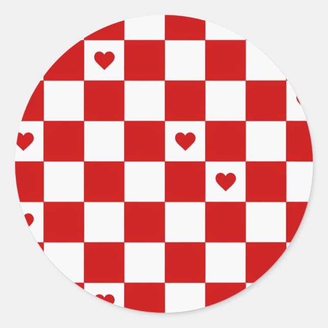 Stickers à damiers rouge et blanc & Étiquettes (Devant)