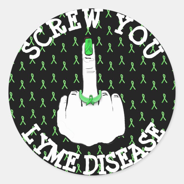 Stickers à doigt moyen de la maladie de Lyme (Devant)