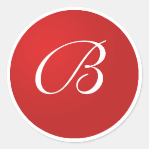 Stickers à enveloppe B Monogramme rouge et blanc