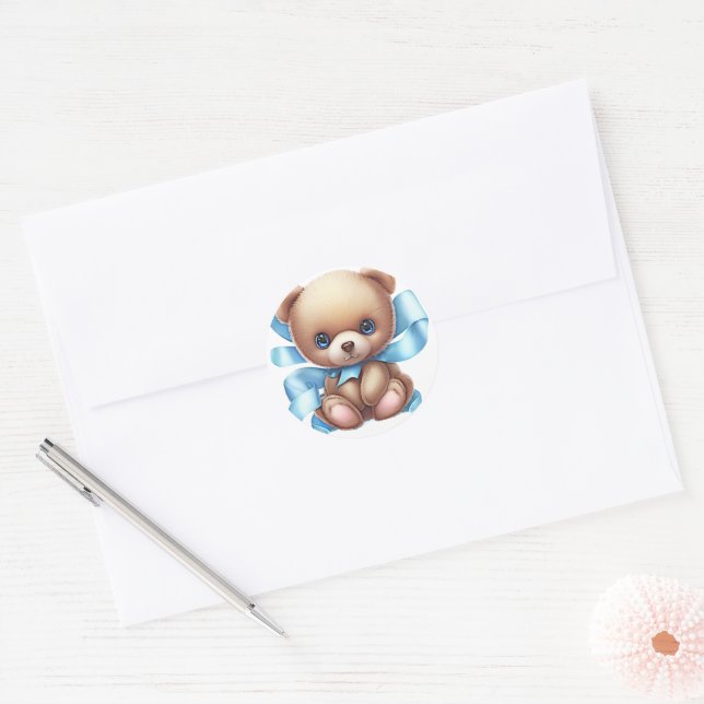 Stickers à enveloppe bleu Teddy Bear (Enveloppe)