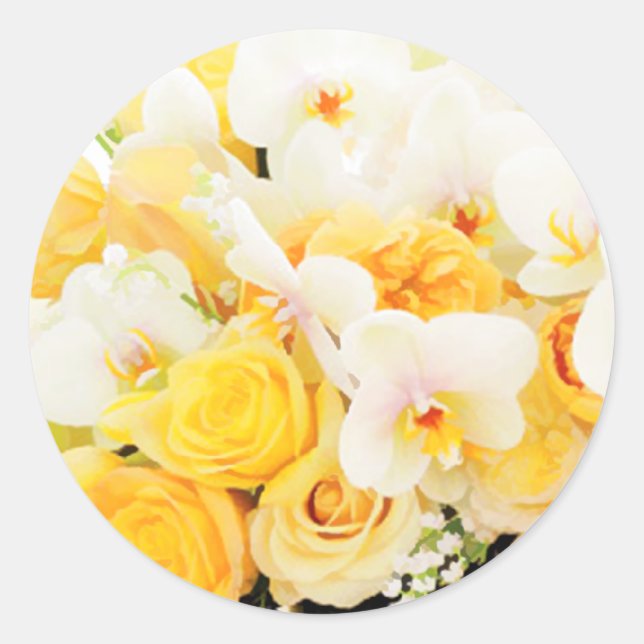 Stickers à enveloppe florale jaune et blanc (Devant)