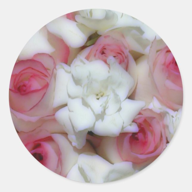 Stickers à enveloppe rose et blanche rose (Devant)